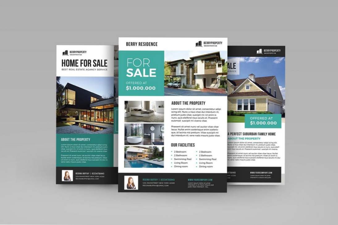 22+ Business Flyer Vorlagen (Word & PSD) (Inspiration)  Tipps und Intended For Real Estate Flyer Template Word