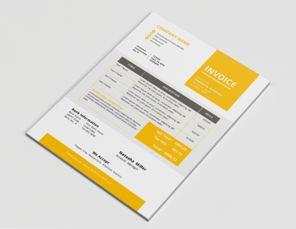 21+ moderne Briefpapiervorlagen (Inspiration)  Tipps und For Web Design Invoice Template Word