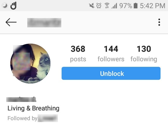 Auf instagram blockierte personen entblocken